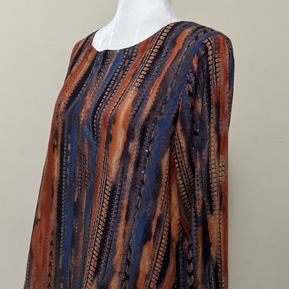 Coco + Carmen NEW Textured Stripes in Print Long Sleeve Popover Pullover S/M - Picture 7 of 16
